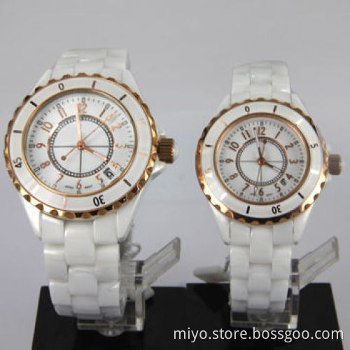 Ceramic Lover's Watch with Japan Movement, OEM and ODM Orders are Welcome